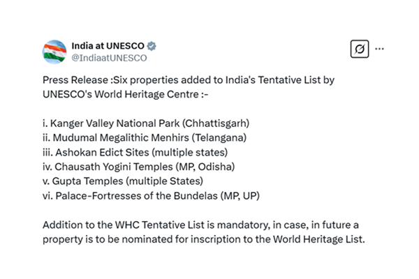 6 more Indian heritage sites for UNESCO recognition